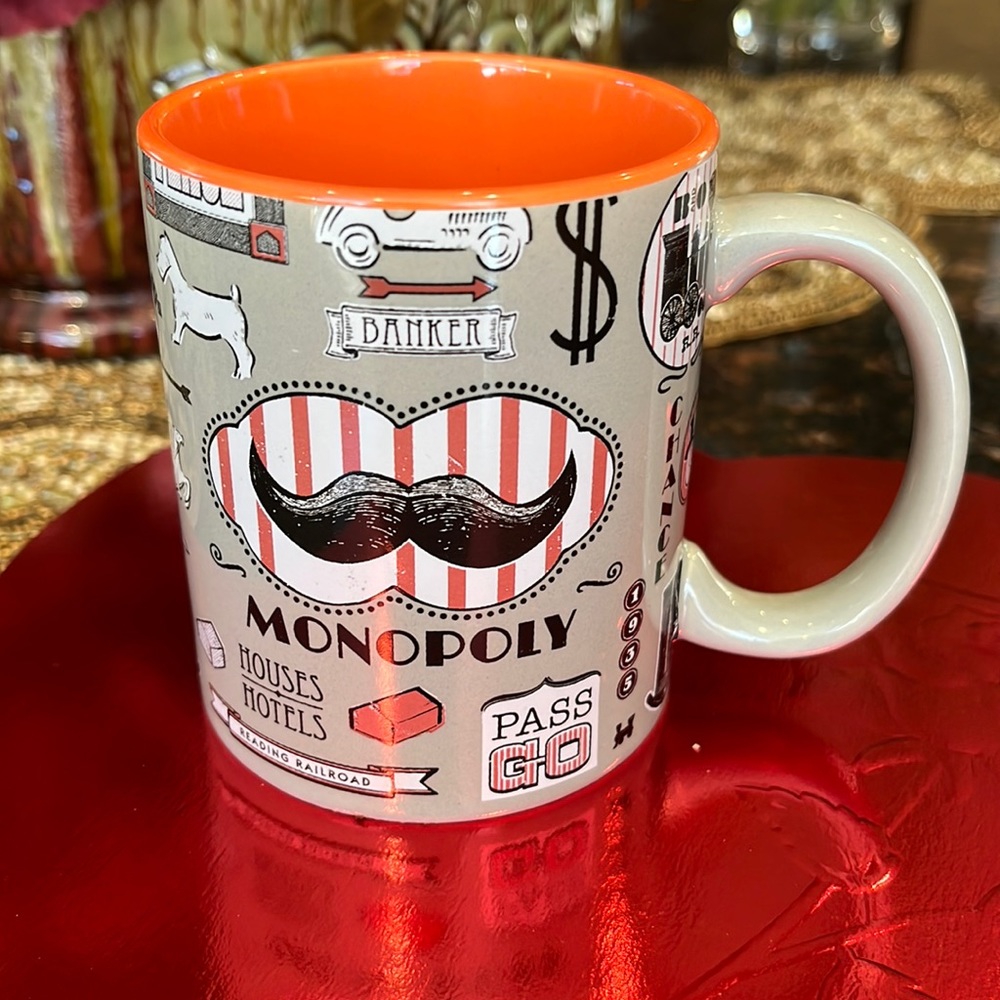 Hasbro Collectors Monopoly Vintage Mustache Ceramic Mug